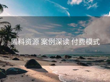 黑料资源 案例深读 付费模式