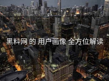 黑料网 的 用户画像 全方位解读