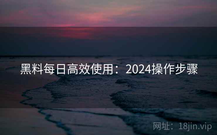 黑料每日高效使用：2024操作步骤