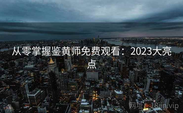 从零掌握鉴黄师免费观看:2023大亮点 从零掌握鉴黄师免费观看:2023大亮点